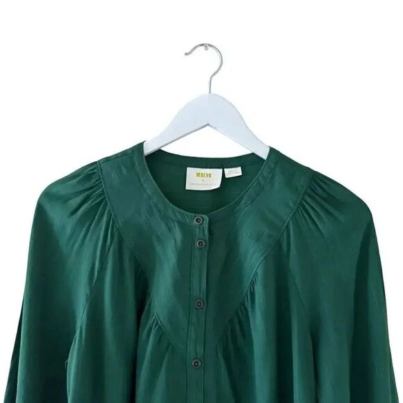 Anthropologie Maeve Kelly Green Button Down Lightweight Minimalist SZ S #1912 - Picture 5 of 12